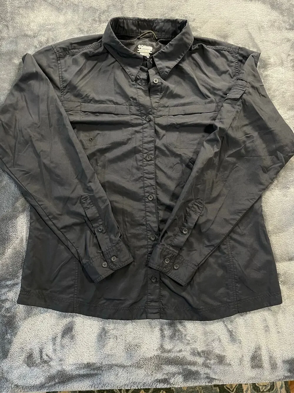 Columbia PFG Tamiami II Shirt Womens XL Black Vented Long Sleeve Fishing Hiking